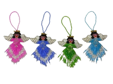Load image into Gallery viewer, ANGEL SEED BEAD ORNAMENT Hand beaded in Guatemala 1 Random Angel