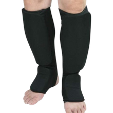 Load image into Gallery viewer, Cloth Shin & Instep Guard Foot Protective Gear Protector Sparring Black Child Sm