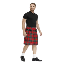 Load image into Gallery viewer, Plaid Pleated Skirt Scottish Short Skirt Traditional Kilt Red / XL(36)