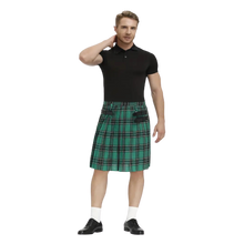 Load image into Gallery viewer, Plaid Pleated Skirt Scottish Short Skirt Traditional Kilt Green / XL(36)