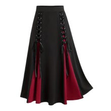Load image into Gallery viewer, Pleated Tie Front Skirt Casual High Waist Skirt Women's Clothing Burgundy XXL 14