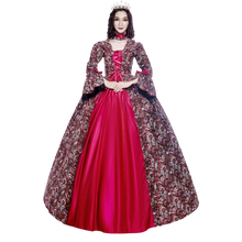 Load image into Gallery viewer, Colonial Georgian Victorian Dress Gothic Period Ball Gown Reenactment XL Red