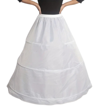 Load image into Gallery viewer, Petticoat Crinoline Dress Long Underskirt Floor 3Hoop Skirt Crinoline Prom White