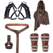 Load image into Gallery viewer, 8 piece Medieval Knight Brown Accessories Set