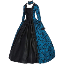 Load image into Gallery viewer, Renaissance Gothic Dress Ball Gown Vampire Halloween Costume XL Blue & Black
