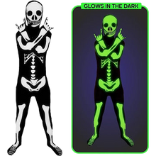 Load image into Gallery viewer, Morph Glow In The Dark Skeleton Costume For Kids Unisex Halloween Costume Large