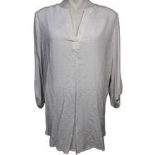 Load image into Gallery viewer, Pleione Women's White Split Neck Long Sleeve Shirt NWT Sz XL