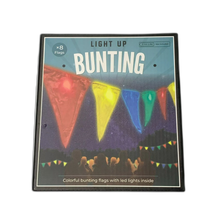 Load image into Gallery viewer, Light Up Bunting, 8 Colorful Bunting Flags with LED Lights Inside
