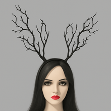 Load image into Gallery viewer, Gothic Black Tree Branch Antler Headband | Fantasy, Cosplay & Renfaire Accessory