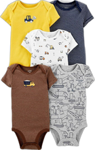 Load image into Gallery viewer, Carter's Baby Boys 5 Pack Bodysuit Set, Construction, 6 Months