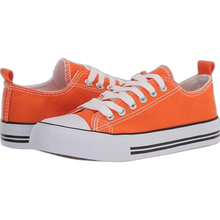 Load image into Gallery viewer, Low Top Cap Toe Women Sneakers Tennis Canvas Casual Shoes Flats Orange Size 11
