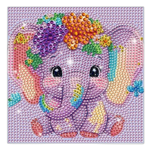 Load image into Gallery viewer, 5D Diamond Painting Kit Baby Elephant Mosaic Art, Full Drill for Beginners 7"x7"