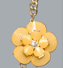 Load image into Gallery viewer, Natasha Gold Floral Rhinestone Statement Necklace.”