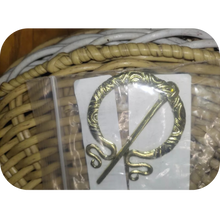 Load image into Gallery viewer, Viking Medieval Bronze Tone Metal Cloak Shawl Brooch Pin 2.5"
