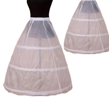 Load image into Gallery viewer, Elegant White 3-Hoop Petticoat for Gowns Polyester Nylon Wedding Dresses Formal