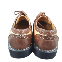 Load image into Gallery viewer, Fortune From Liberty Mens Brown Beige Leather Wingtip Oxford Dress Shoes US 7.5