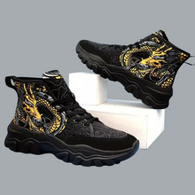 Load image into Gallery viewer, Dragon Pattern Canvas Shoes Comfy Non-Slip Breathable Sneakers Unisex 8.5 Black