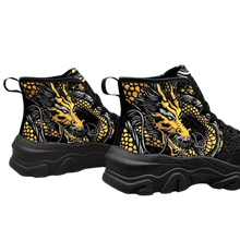 Load image into Gallery viewer, Dragon Pattern Canvas Shoes Comfy Non-Slip Breathable Sneakers Unisex 8.5 Black