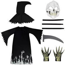 Load image into Gallery viewer, Spooktacular Creations Kids Grim Reaper Glow in the Dark Deluxe XL