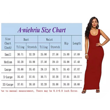 Load image into Gallery viewer, Casual Tank Dress Scoop Neck Sleeveless Slim Bodycon Racerback Maxi Dress Blue L