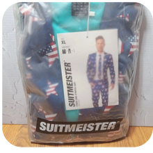 Load image into Gallery viewer, Suitmeister Patriotic Flag Suits Outfit Colors,X Large,Stars and Stripes
