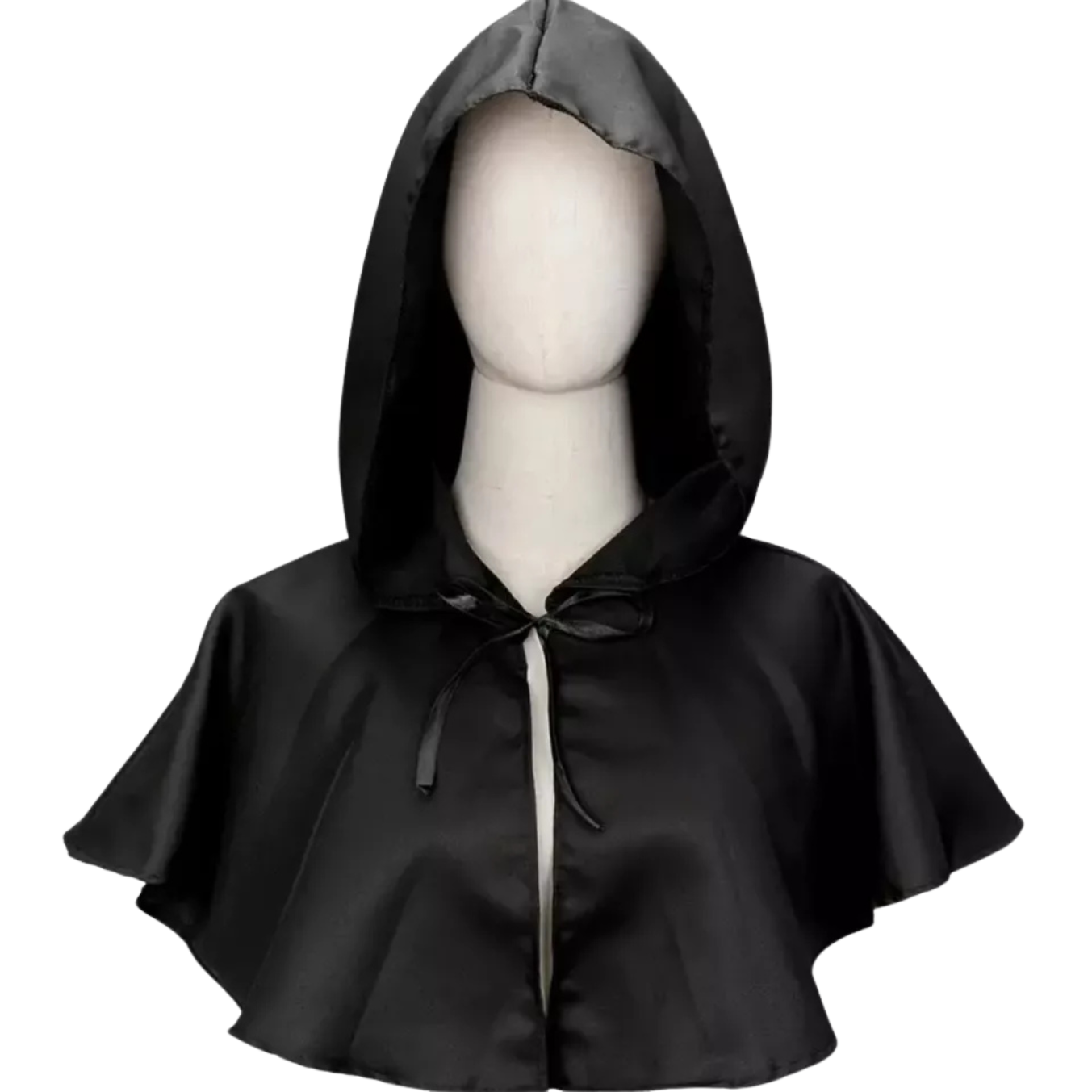 Medieval Black Wizard Cowl Dress Up Costume One Size Fits Most