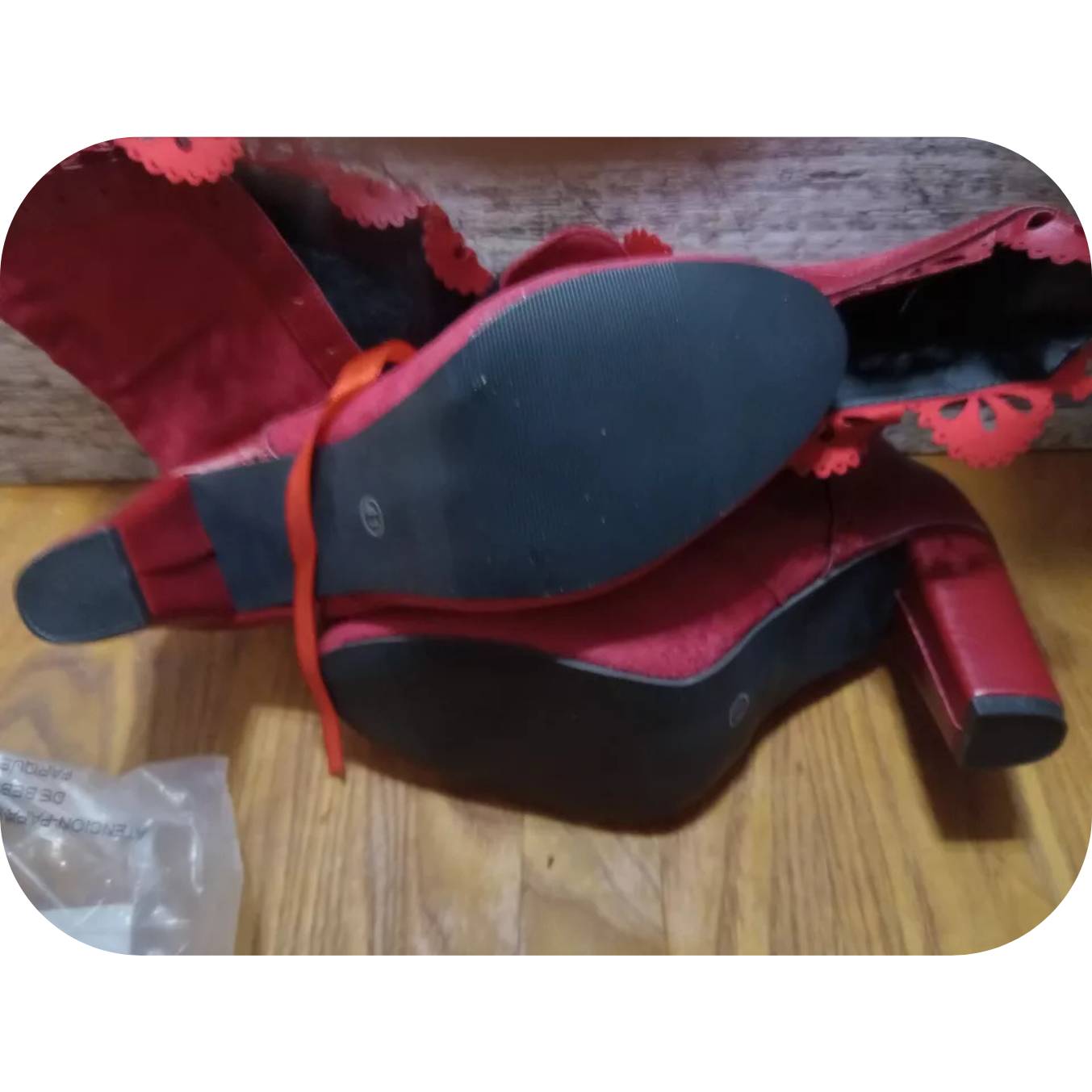 Victorian Red Mid-Calf Boots Women Winter Boots 9.5 (41)