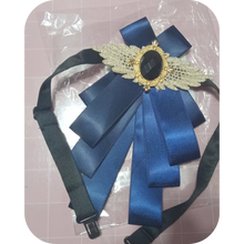 Load image into Gallery viewer, Navy Blue Diamond Ribbon With Flower Collar perfect very elegant