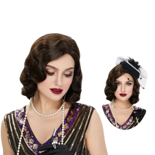 Load image into Gallery viewer, Cosplay Wig Classical 80s Water Wave Synthetic Fiber Hair Replacement Wig Brown