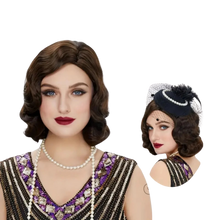 Load image into Gallery viewer, Cosplay Wig Classical 80s Water Wave Synthetic Fiber Hair Replacement Wig Brown