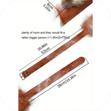 Load image into Gallery viewer, PU Leather Shoulder Amour Medieval Viking Cosplay Costume Brown Left