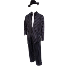 Load image into Gallery viewer, Gangster Halloween Costume for Men | Criminal Cosplay & Dress Up, M Black