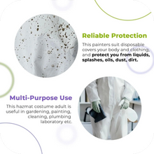 Load image into Gallery viewer, Coveralls 3X-Large White Hazmat Suit with Hood, Zipper Waterproof Lab Coveralls