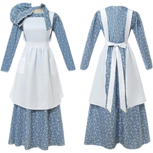 Load image into Gallery viewer, Pioneer Prairie Colonial Costume Trek Dress, Navy Blue-suit, Medium
