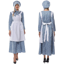 Load image into Gallery viewer, Pioneer Prairie Colonial Costume Trek Dress, Navy Blue-suit, Medium