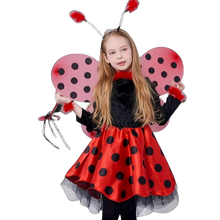Load image into Gallery viewer, Ladybug Costume, Deluxe Animal Fancy Dress Outfit with Wings (10pcs Set) 3-4T