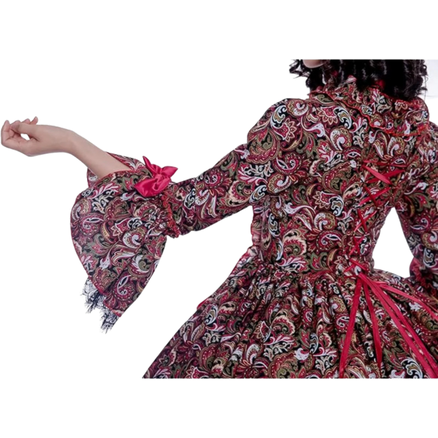 Colonial Georgian Victorian Dress Gothic Period Ball Gown Reenactment XL Red