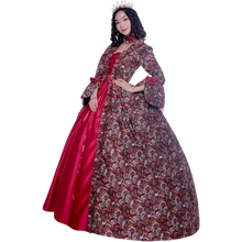 Load image into Gallery viewer, Colonial Georgian Victorian Dress Gothic Period Ball Gown Reenactment XL Red
