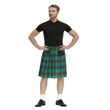 Load image into Gallery viewer, Plaid Pleated Skirt Scottish Short Skirt Traditional Kilt Green / XL(36)