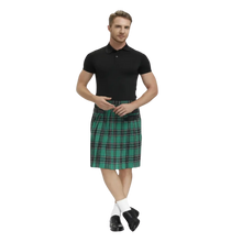 Load image into Gallery viewer, Plaid Pleated Skirt Scottish Short Skirt Traditional Kilt Green / XL(36)