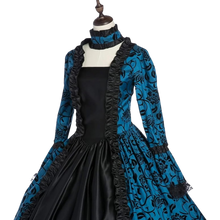 Load image into Gallery viewer, Renaissance Gothic Dress Ball Gown Vampire Halloween Costume XL Blue & Black