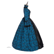 Load image into Gallery viewer, Renaissance Gothic Dress Ball Gown Vampire Halloween Costume XL Blue & Black