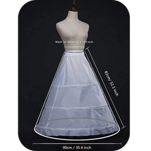 Load image into Gallery viewer, Petticoat Crinoline Dress Long Underskirt Floor 3Hoop Skirt Crinoline Prom White