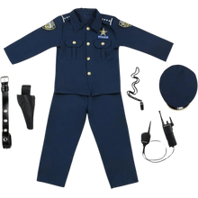 Load image into Gallery viewer, Police Costume Kids Police Officer Costume Cop Uniform Set With Accessories 4T