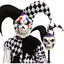 Load image into Gallery viewer, Halloween Evil Jester Clown Kids Costume with Mask Scary Clown Costume L 10-12