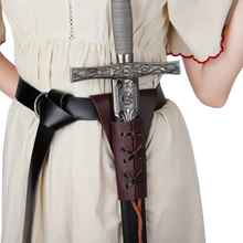 Load image into Gallery viewer, Scabbard Only Medieval Vegan Leather Sword Viking Combat Knight Knife Scabbard