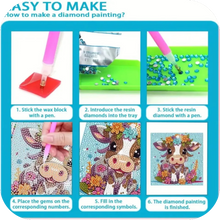 Load image into Gallery viewer, 5D Diamond Painting Kit Baby Elephant Mosaic Art, Full Drill for Beginners 7"x7"