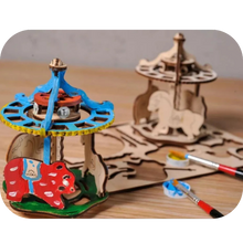 Load image into Gallery viewer, 3D wooden coloring model Merry-go-round + BONUS PAINT