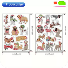 Load image into Gallery viewer, 23pcs DIY Rhinestone Painting Stickers Handcraft Stickers Christmas Puppy Round