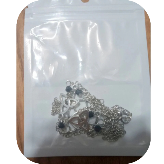 Gothic Irish Knot Head Piece Crystal Magic Wizard Rune Symbol Hair Access Black